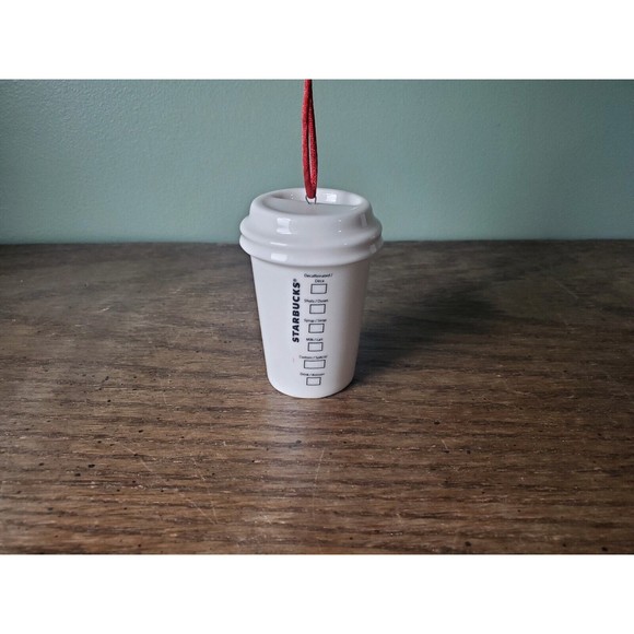2014 Starbucks Ceramic White Coffee Cup Tumbler Ornament - Picture 4 of 7
